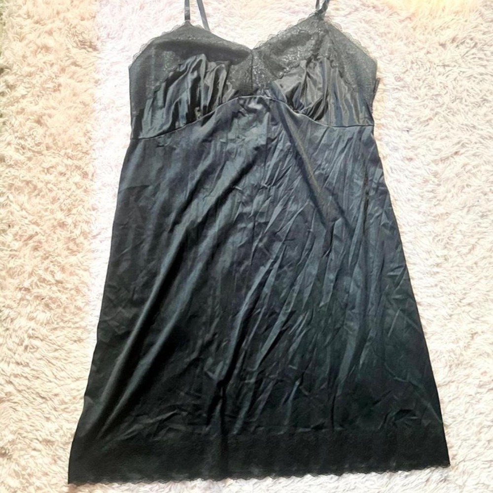 Black Lace Delicate‎ Whimsygoth Fairy Grunge Slip Dress Womens 1X Dark Academia